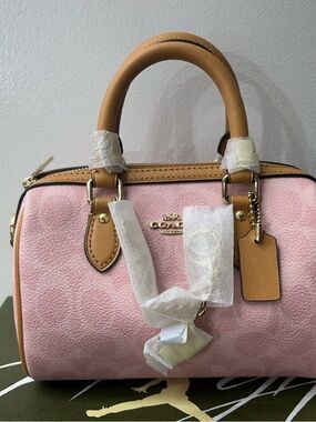 Coach Pink and Tan Mini Satchel